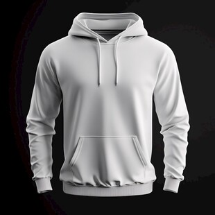 白色连帽卫衣展示图