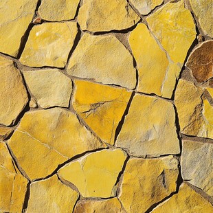 黄色碎拼石墙面纹理