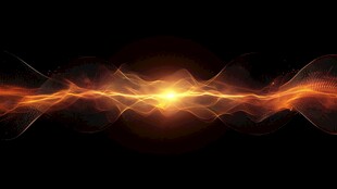 炫彩光效波浪背景图