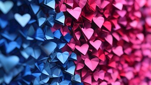 浪漫心形折纸背景图案