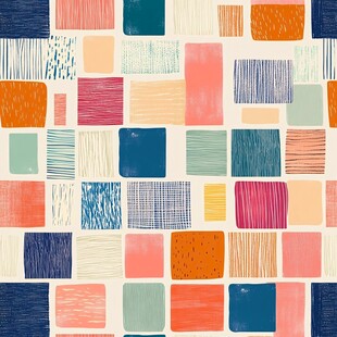 多彩几何方块图案背景