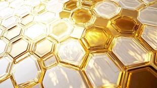 金色六边形科技质感背景