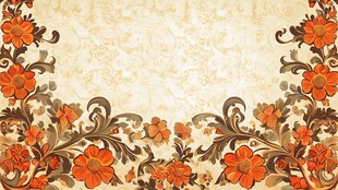 复古花卉边框背景图案