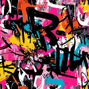 炫彩涂鸦风抽象艺术图案