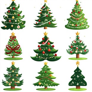 多样装饰圣诞树图