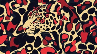 豹纹图案中的猎豹头像
