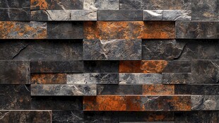 金属质感石材拼接墙面