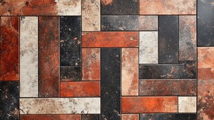 复古拼色瓷砖图案纹理