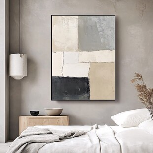 简约卧室的抽象艺术挂画