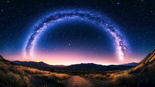 梦幻星空下的旷野之路