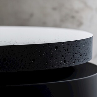 黑色多孔圆台细节特写