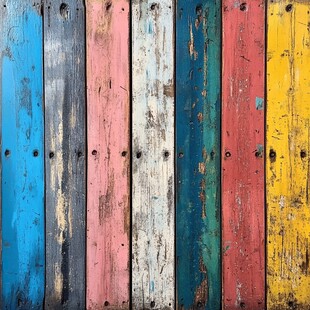 多彩斑驳旧木板纹理画面