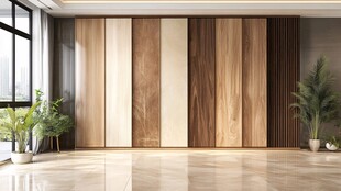 现代风格木质衣柜室内一角