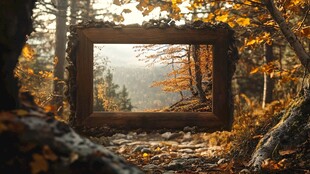 秋景中框出的自然之美