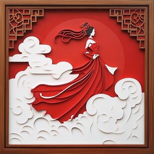 红衣佳人云中舞