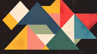 多彩几何图形拼接艺术