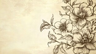 复古花卉手绘背景图