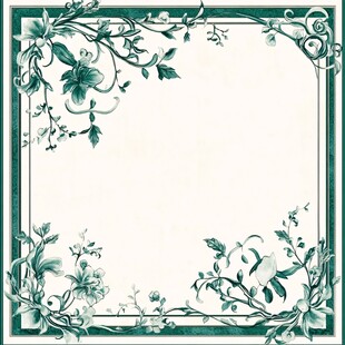 中式典雅花卉边框图案