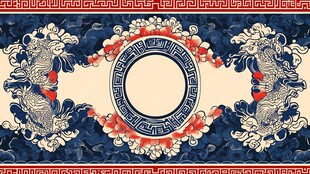 中式双龙戏珠传统图案