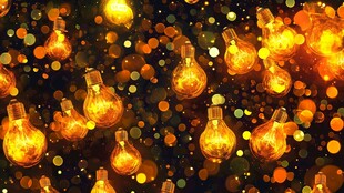 梦幻发光灯泡背景特效