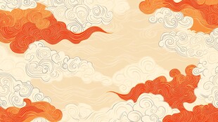 中式古典祥云纹理背景图