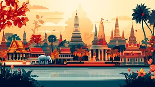 泰国绚烂佛国风光画卷