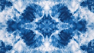 蓝白扎染风对称艺术图案