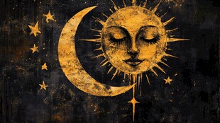 神秘日月星梦幻艺术图案