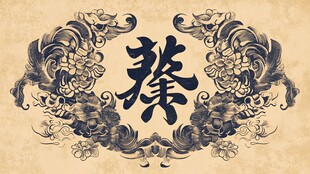 中式龚姓图腾古风设计