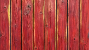 红色木板墙面纹理特写