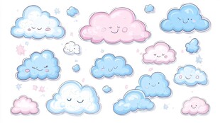 可爱卡通云朵贴纸集合