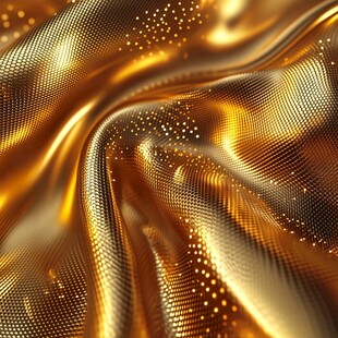 金色流动粒子质感背景图