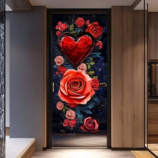 浪漫玫瑰爱心装饰门