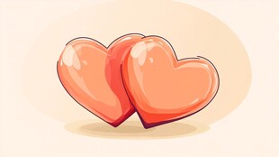 两颗爱心插画