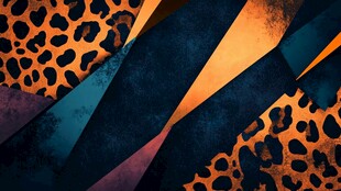 豹纹几何拼接时尚背景图