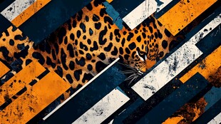 豹纹几何拼接创意背景图