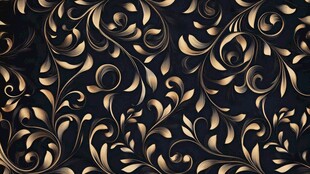 黑金奢华藤蔓花纹背景图