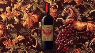 复古风葡萄酒插画艺术