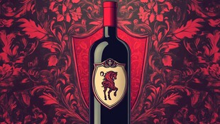 复古风红酒瓶的华丽展示