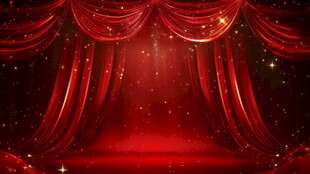 红色梦幻舞台幕布背景