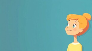 微笑的金发女孩侧面像