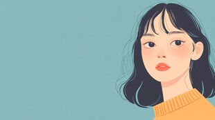 简约风女孩插画形象