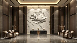 中式豪华大厅的典雅景致