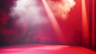 红色舞台烟雾聚光灯场景