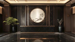 中式典雅大堂接待空间