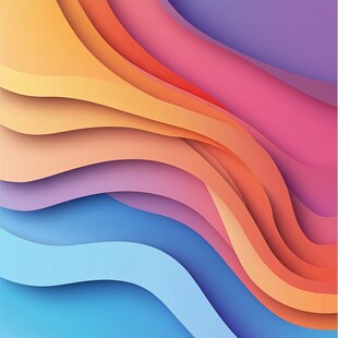 多彩波浪抽象背景图案