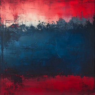 红蓝色调抽象艺术画作