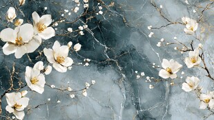 玉兰花大理石背景装饰图