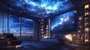 梦幻星空主题卧室设计