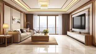 现代简约风客厅室内效果图